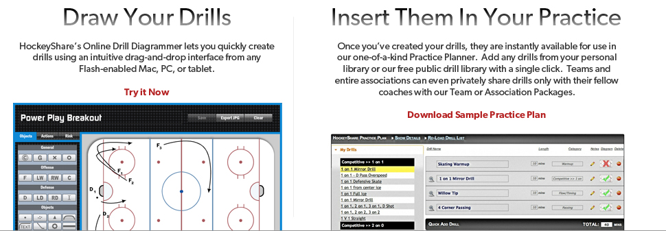 HockeyShare Drill Diagrammer & Practice Planner