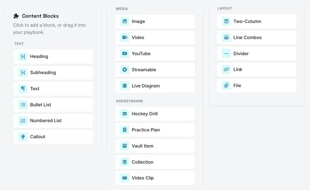 Playbook Content Blocks Explained